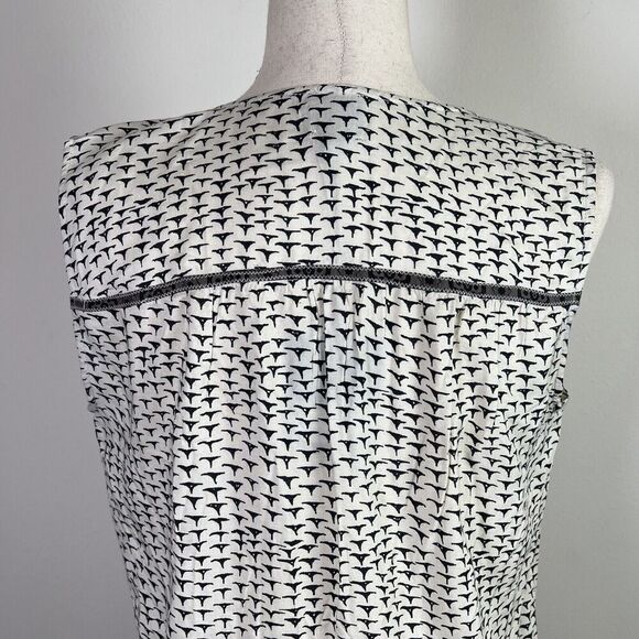 Swildens NWT Tank Top Women's Large**READ Viscose Summer Cream Black Geometric - Picture 6 of 14